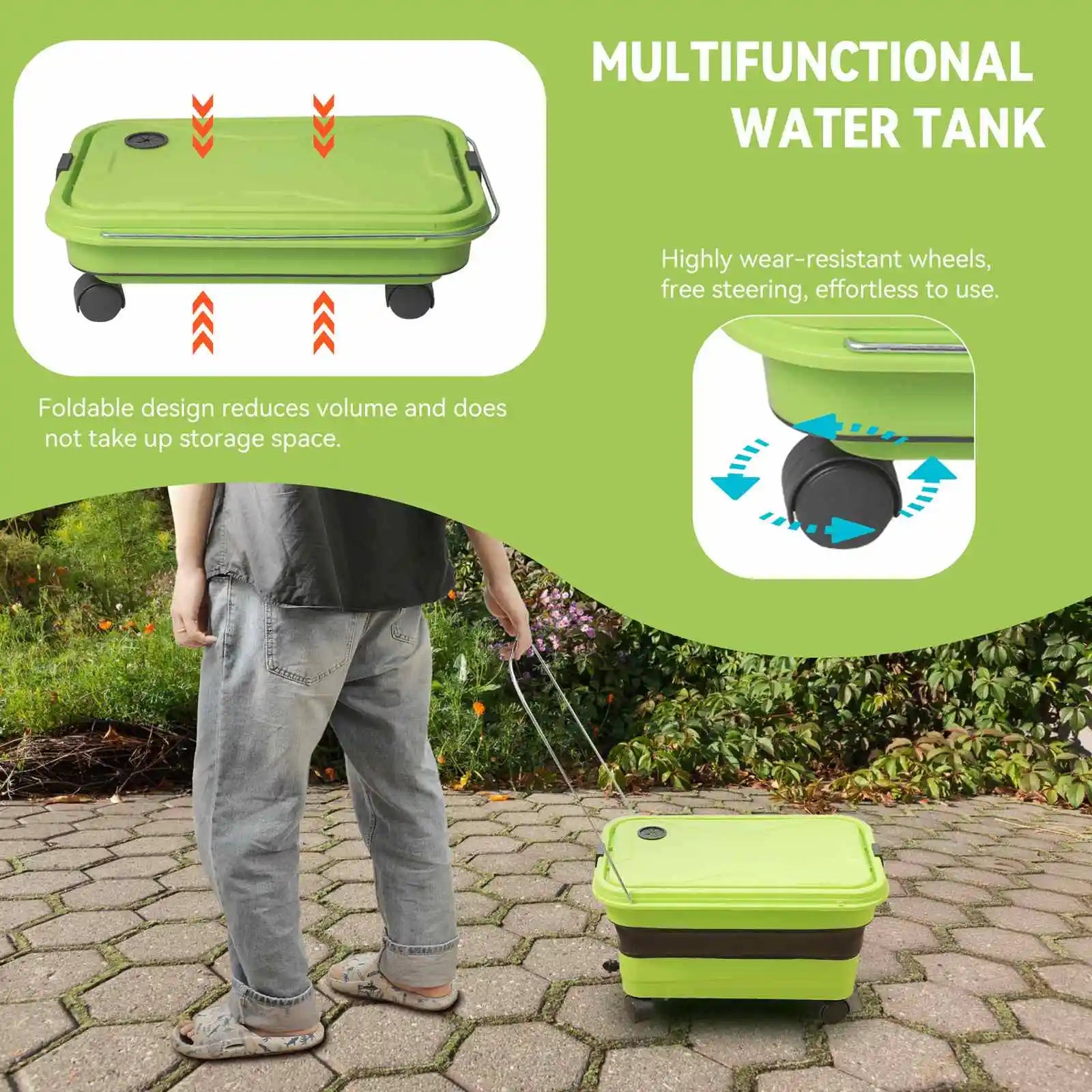 AquaCore-Pistolet nettoyeur haute pression OWJHE 300 bars + réservoir d'eau de 22 L, outil de nettoyage portable, pistolet pulvérisateur pour jardin, compatible avec les batteries Makita 18 V.