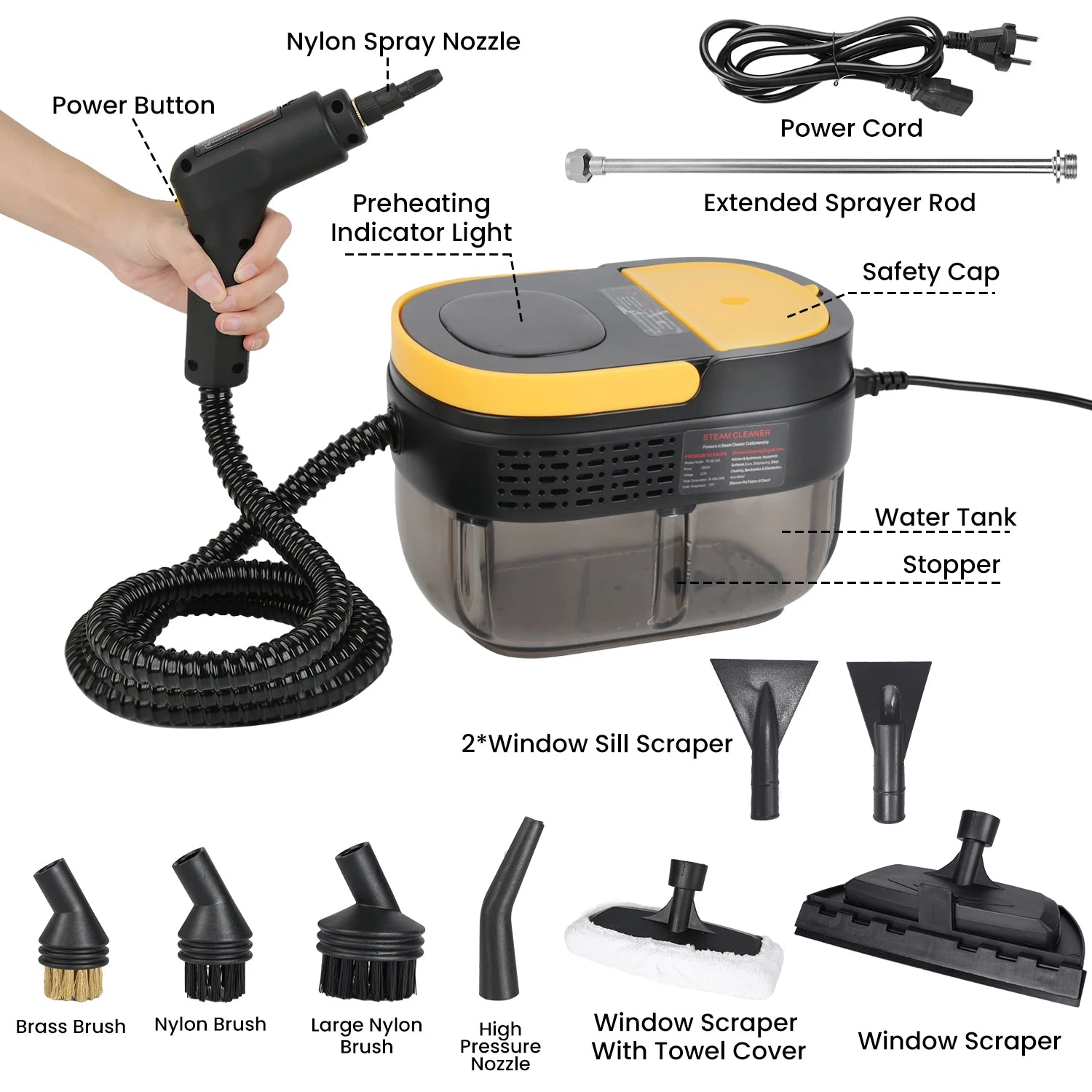 UltraVap-Nettoyeur vapeur portable 500 W haute température pour canapés et hottes de cuisine.