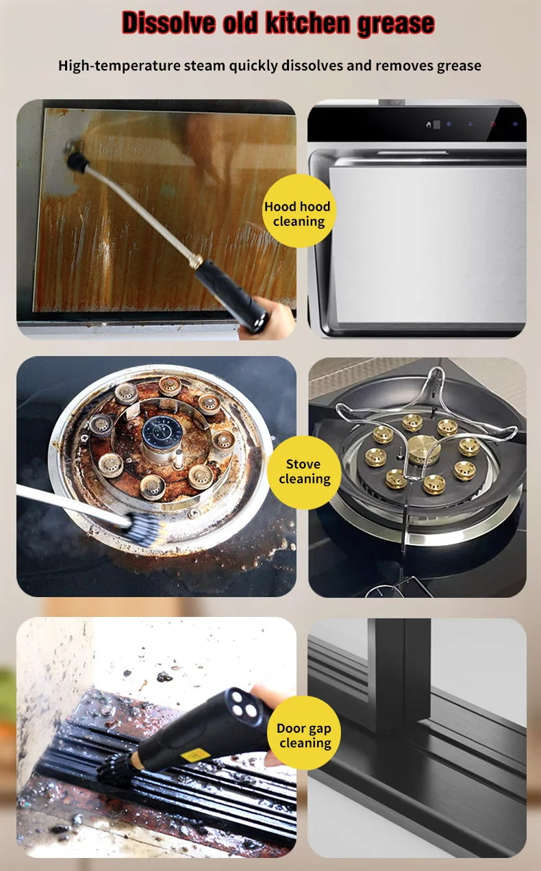 Nettoyeur à vapeur portable 2500 W haute pression – Climatiseur, hotte, voiture, sols – Climatiseur, hotte, voiture, sols