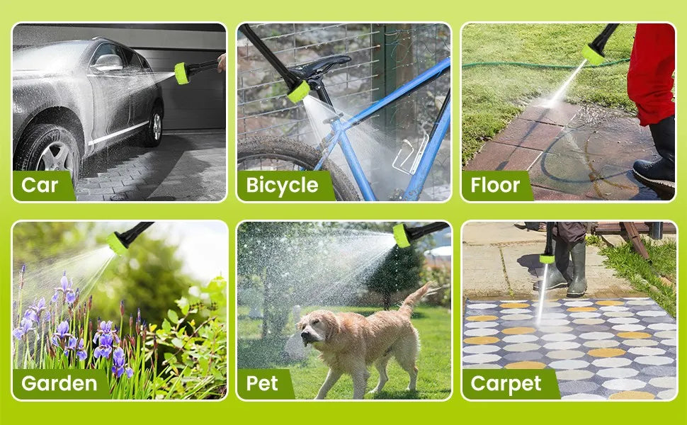 HydroForce 120 Pro-Nettoyeur haute pression sans balais 120 bars, pistolet à eau 1200 W, buses multifonctions 6 en 1, lavage de voiture à mousse sans fil