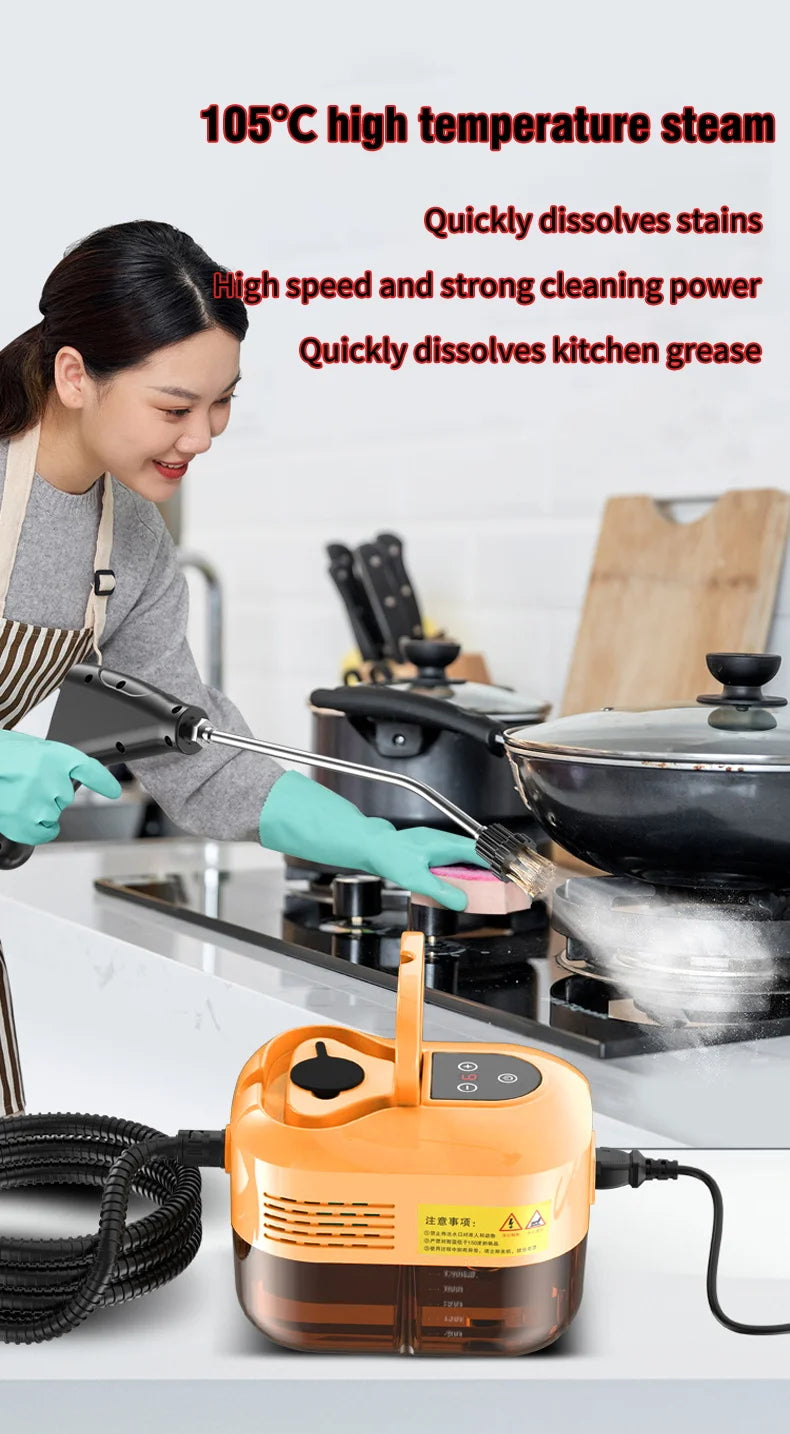 Nettoyeur à vapeur portable 2500 W haute pression – Climatiseur, hotte, voiture, sols – Climatiseur, hotte, voiture, sols