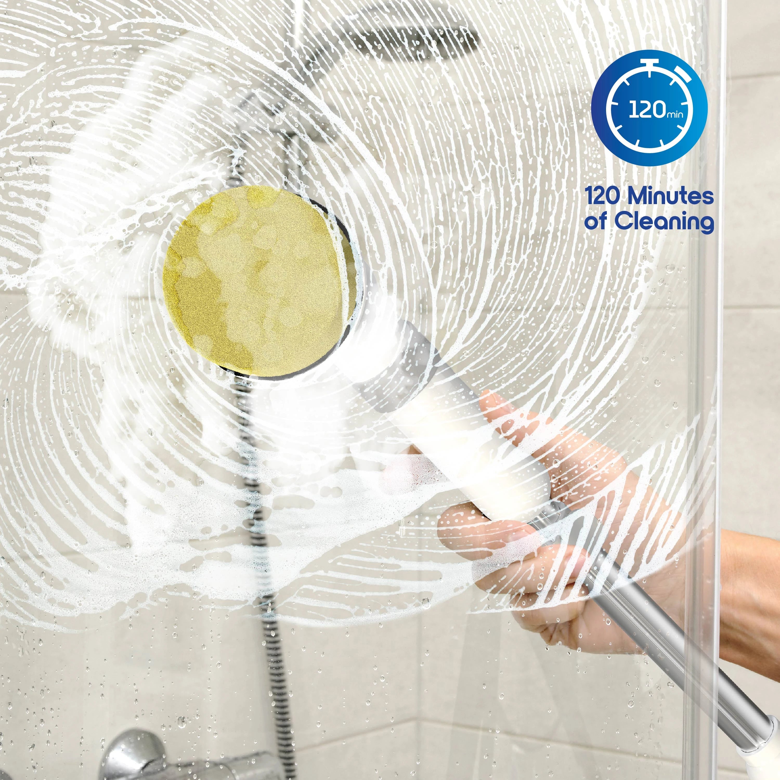 HydroBloss-Brosse de nettoyage électrique Blossom 9 en 1 sans fil, brosse rotative électrique avec manche extensible de 114 cm, étanche IPX7