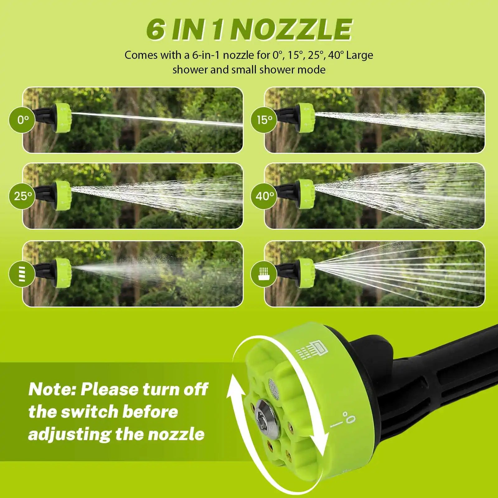 HydroForce 120 Pro-Nettoyeur haute pression sans balais 120 bars, pistolet à eau 1200 W, buses multifonctions 6 en 1, lavage de voiture à mousse sans fil