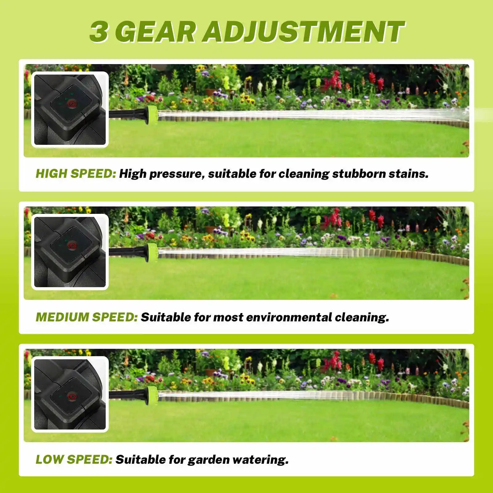 HydroForce 120 Pro-Nettoyeur haute pression sans balais 120 bars, pistolet à eau 1200 W, buses multifonctions 6 en 1, lavage de voiture à mousse sans fil