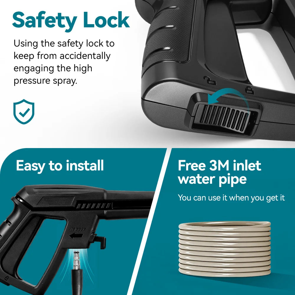 YOFIDRA MaxClean-Pistolet de lavage haute pression électrique YOFIDRA 250 bars, 2500 W, buse orientable à 180°, pour voiture.