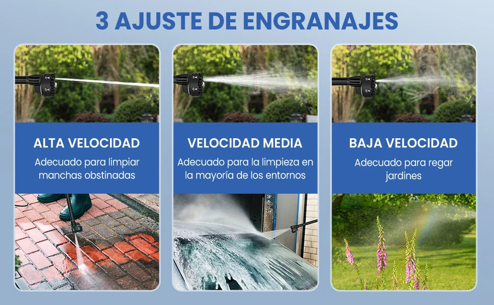 CleanForce-Pistolet nettoyeur haute pression 6 en 1 60 bars pour voiture, voiture, maison et jardin, batterie 20 000 mAh, compatible avec les batteries Makita.