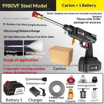 Lave-voiture sans fil Ensemble d'appareils de nettoyage haute pression à usage domestique