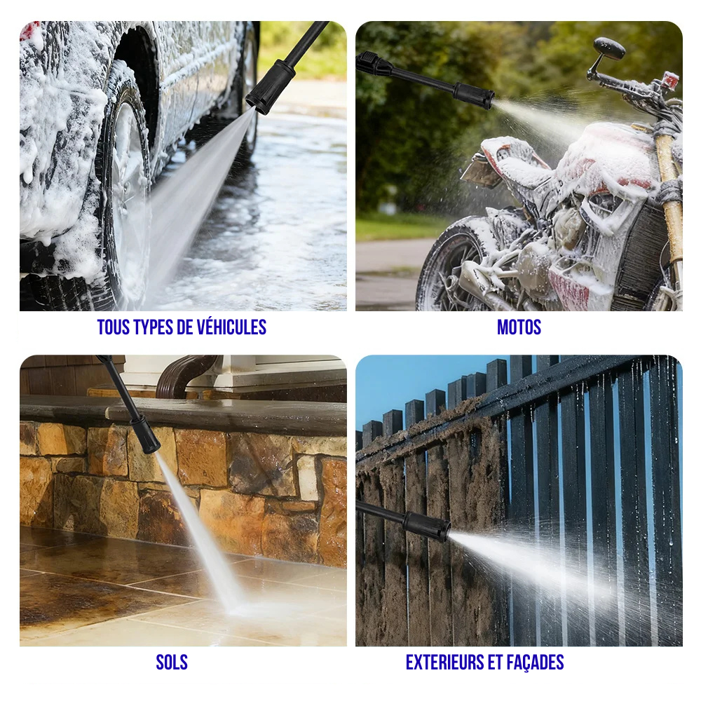 YOFIDRA MaxClean-Pistolet de lavage haute pression électrique YOFIDRA 250 bars, 2500 W, buse orientable à 180°, pour voiture.